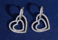 💖 Double Heart Iced Drop Earrings