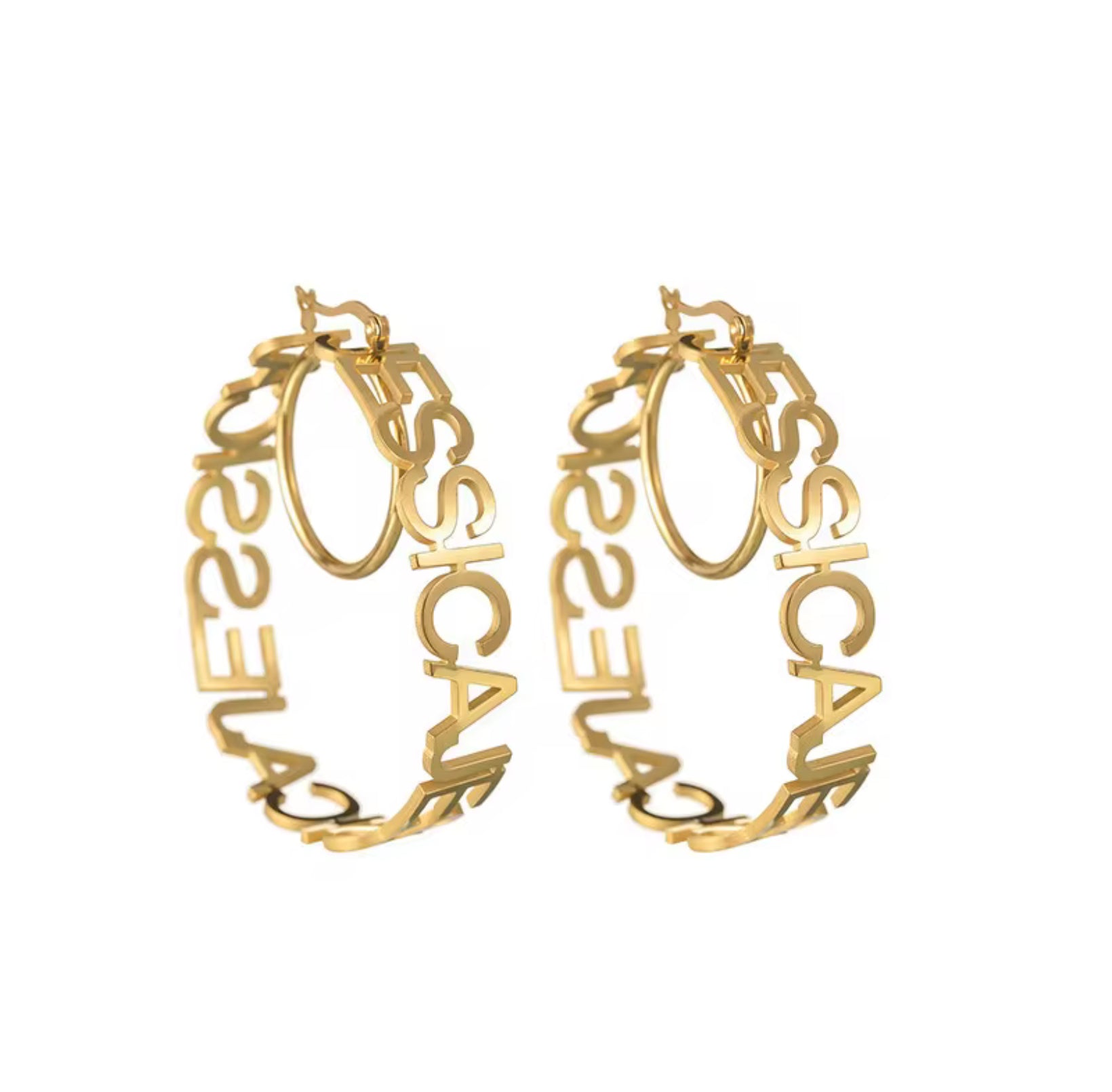 💛 Customize Name Letter Hoop Earrings