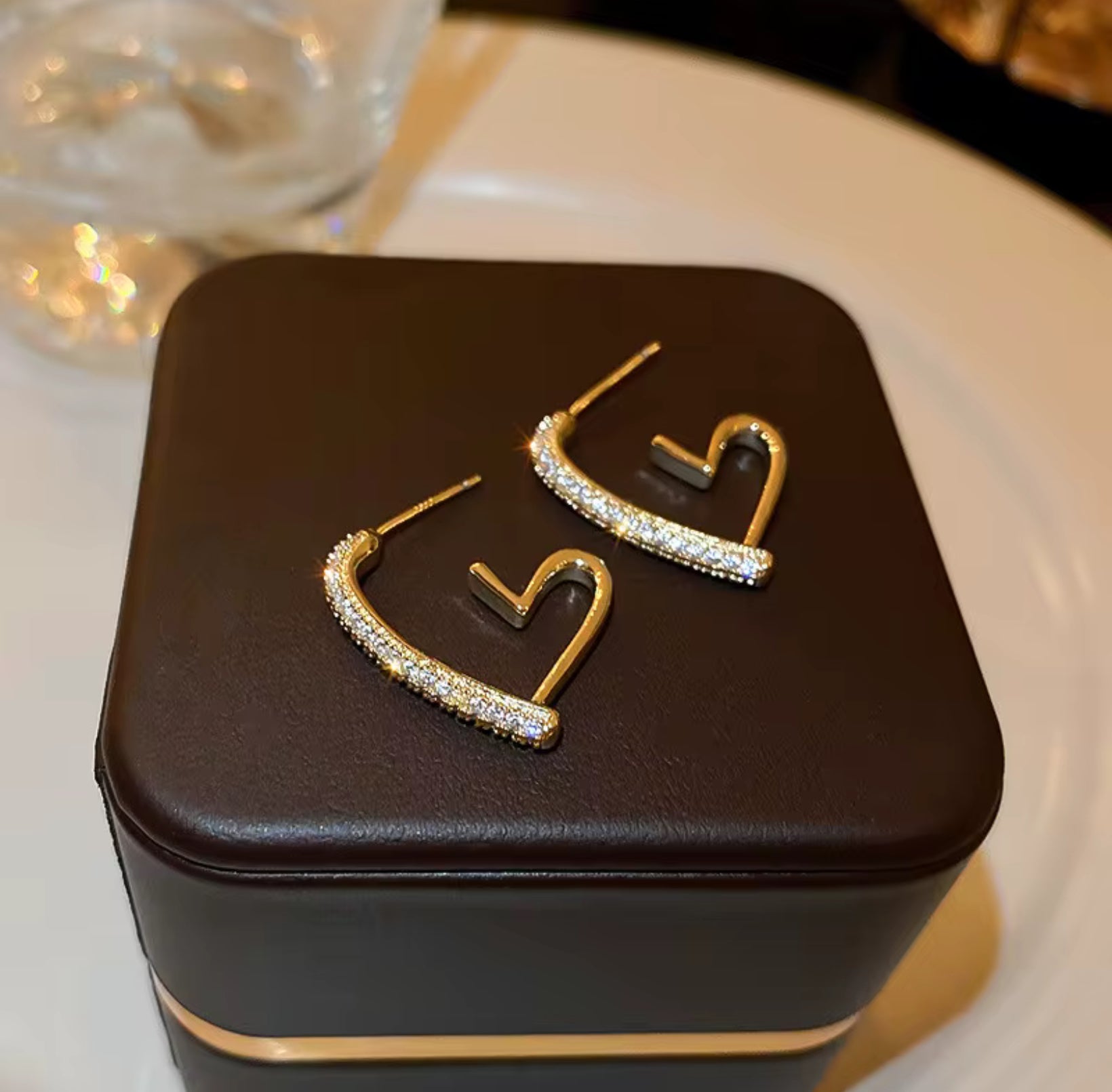 💖 Sparkling Heart Hoop Earrings