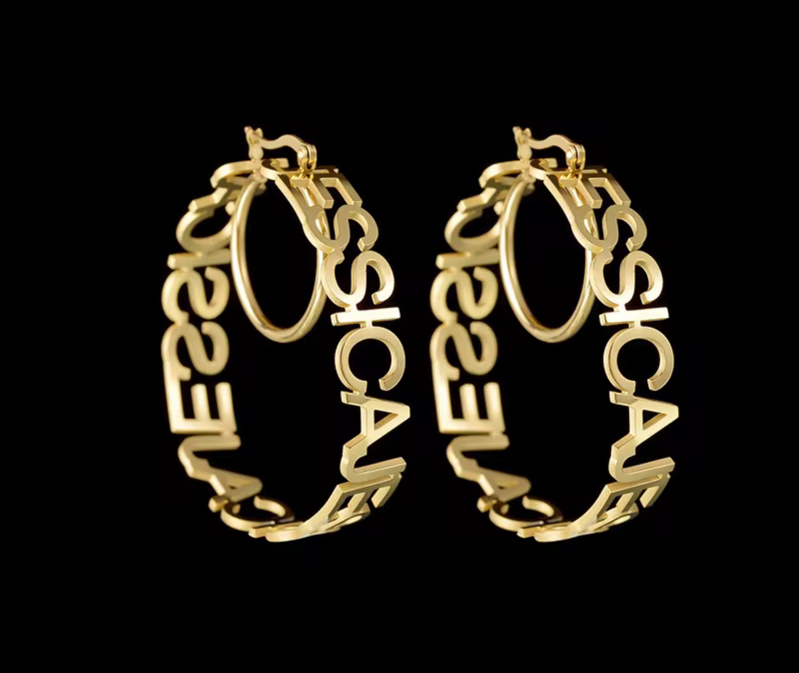 💛 Customize Name Letter Hoop Earrings