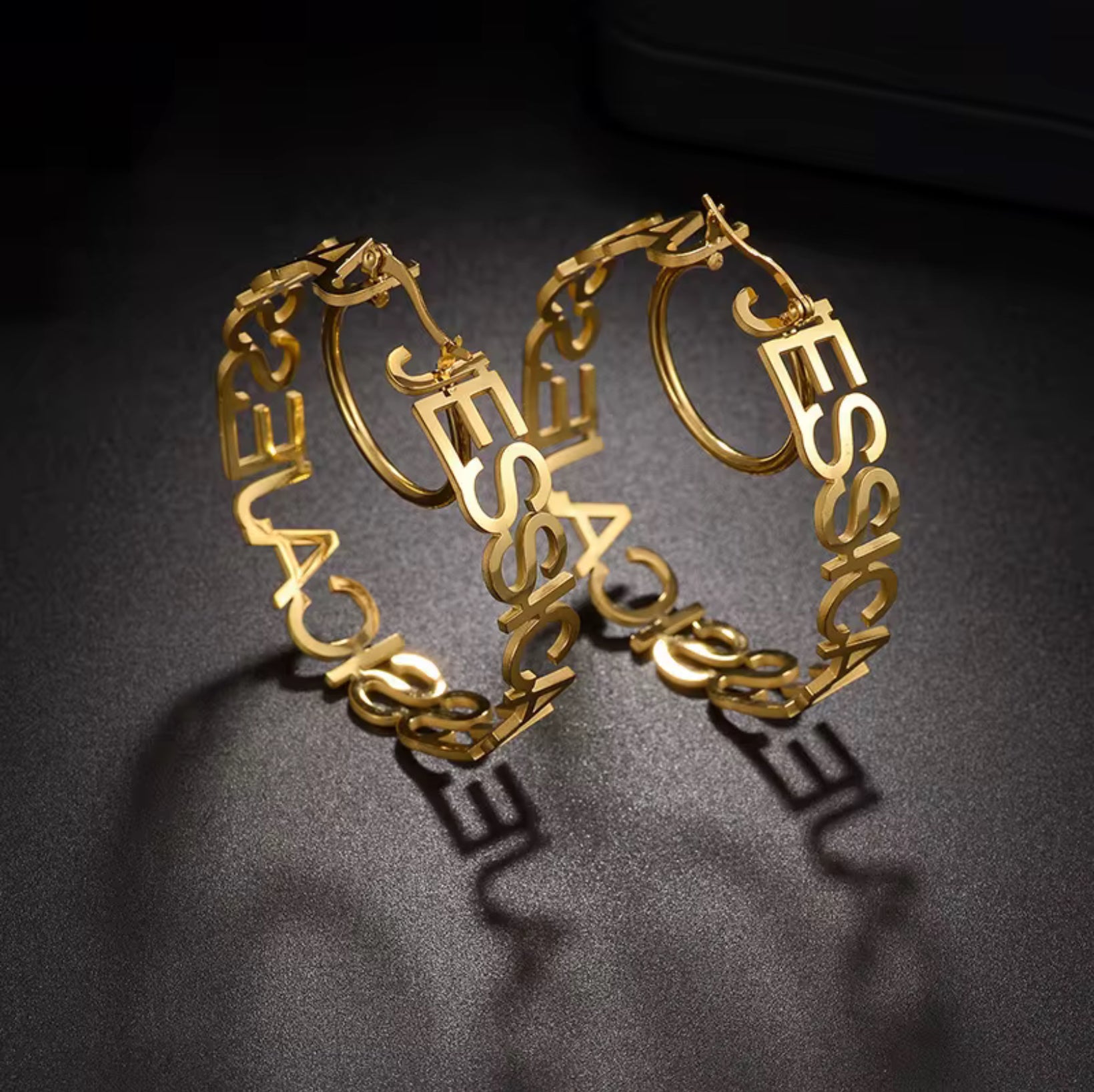 💛 Customize Name Letter Hoop Earrings